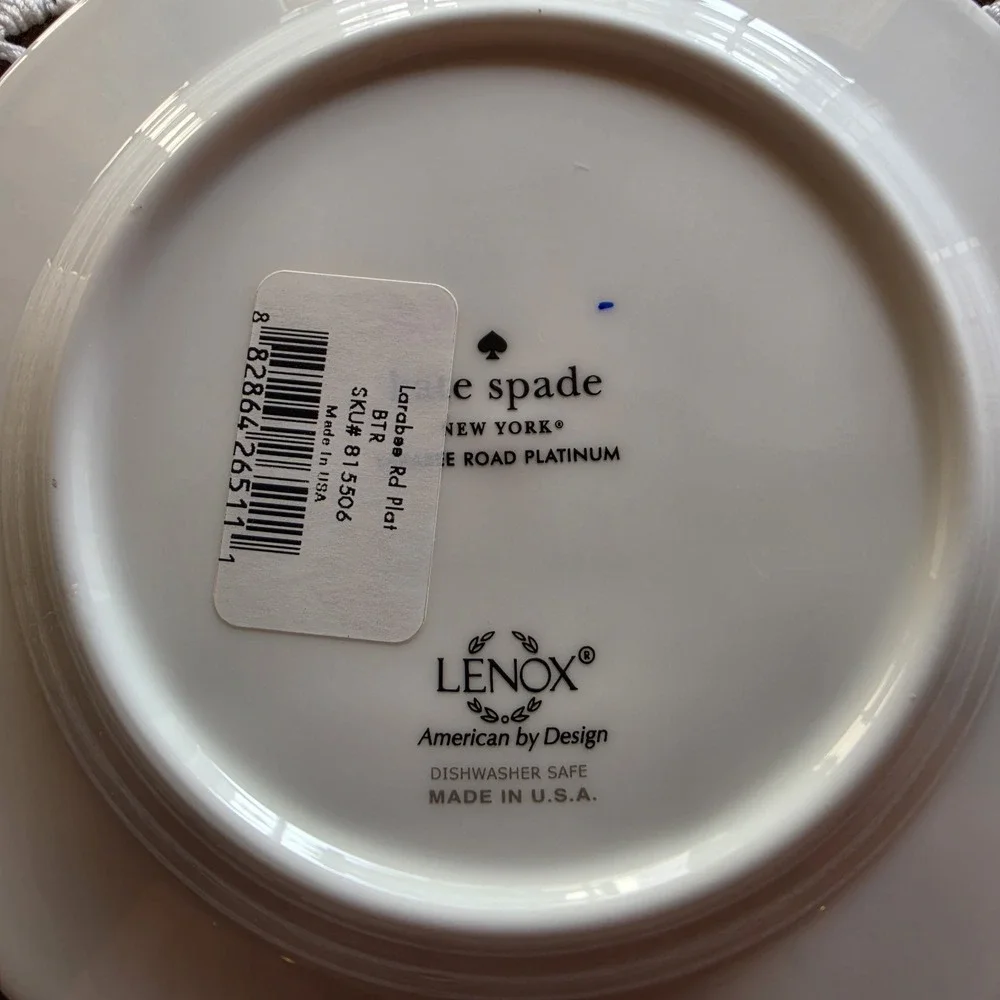 Kate Spade New York LENOX Larabee Road‎ Lot Of 2 B&B/Dessert Plates Fine China